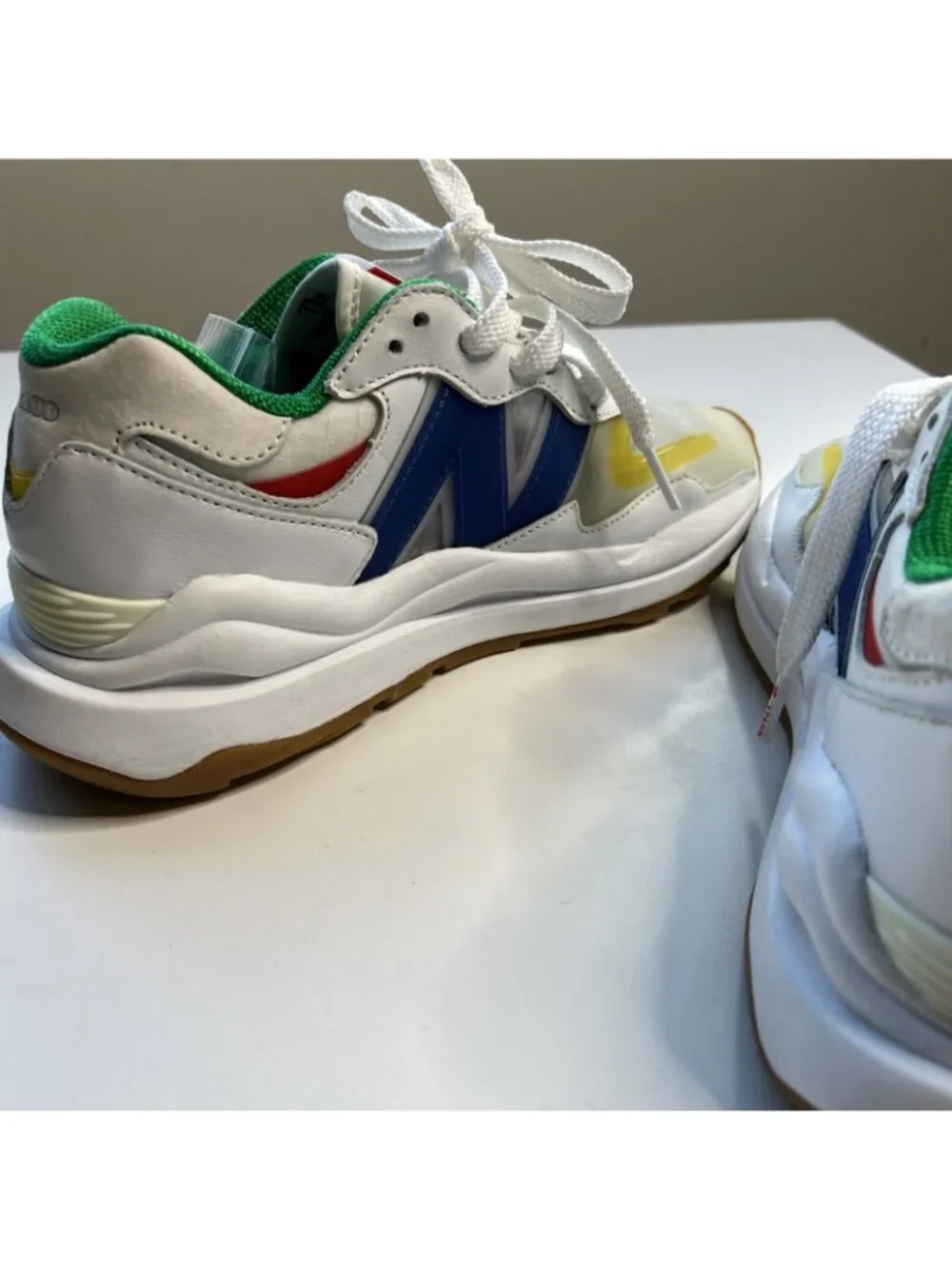 STAUD x New Balance 57/40 White Blue Quartz M5740SR NEW Mens 6 + 4 Lace Sets